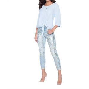 NEW FRANK LYMAN embellished woven jeans in light wash